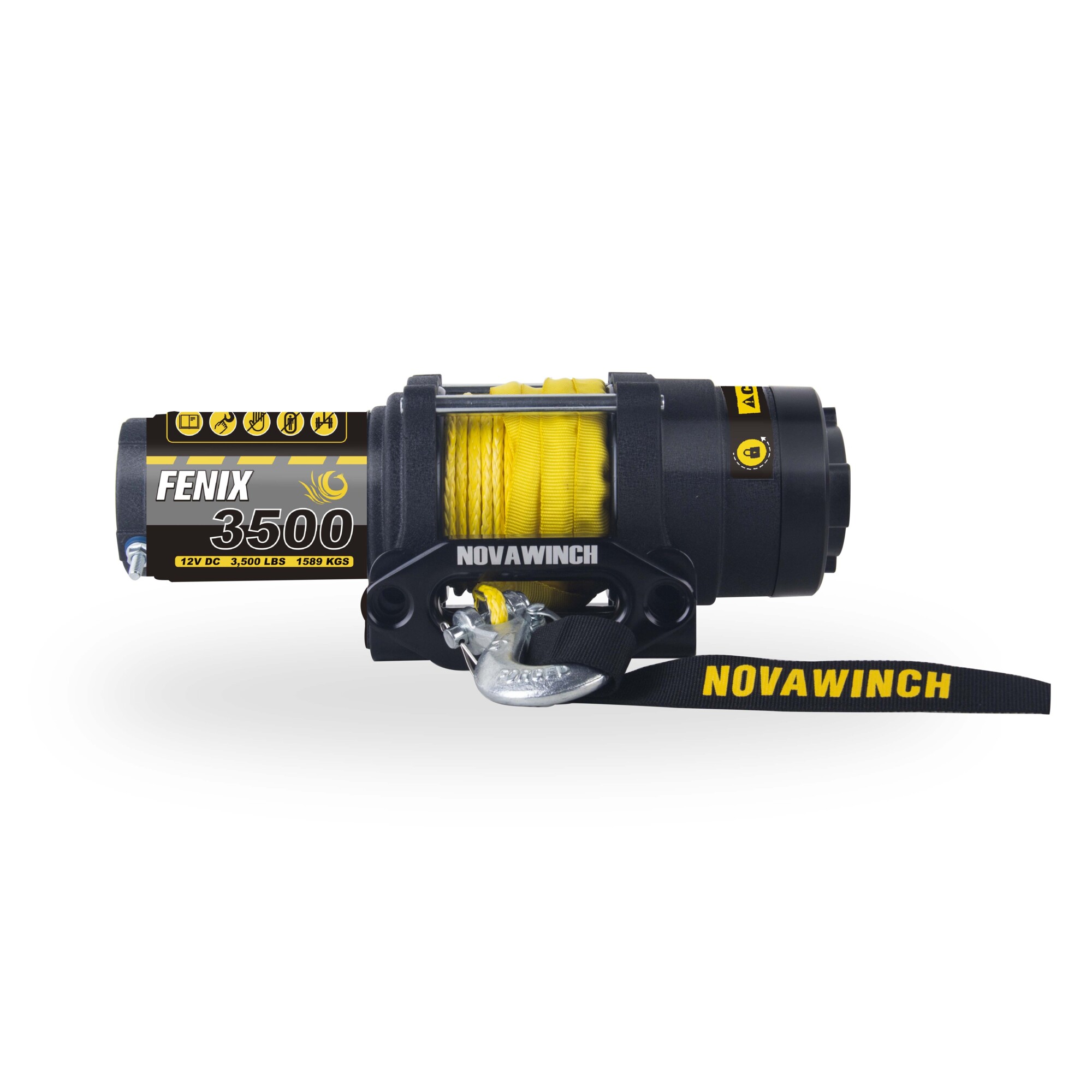 Novawinch, Fenix ATV 12V DC Powered Winch, Capacity (Line Pull) 3500 lb, Volts 12 Max. Amps 260 Model# 701001068817